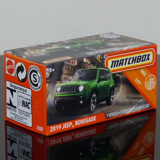 Matchbox 2020 Power Grabs 1/100 2019 Jeep Renegade green BOXED SEALED
