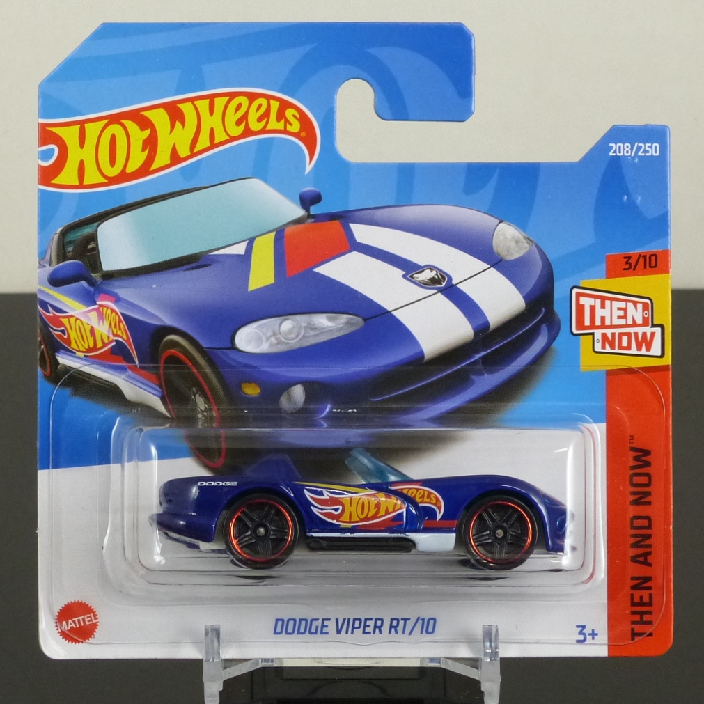 Hot Wheels Mainline 2022 208/250 Dodge Viper RT/10 Metallic blue & white SHORT CARD SEALED