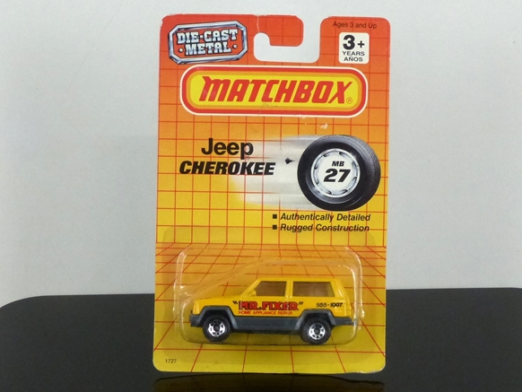 Matchbox International MI 168 MB-27 Jeep Cherokee yellow Mr Fixer USA export version (Thailand) SEALED