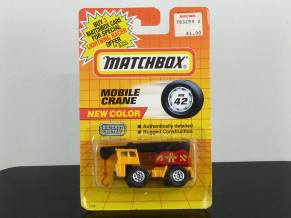 Matchbox International MI 140 MB-42 Faun Crane Truck yellow & red USA export version (Thailand) SEALED