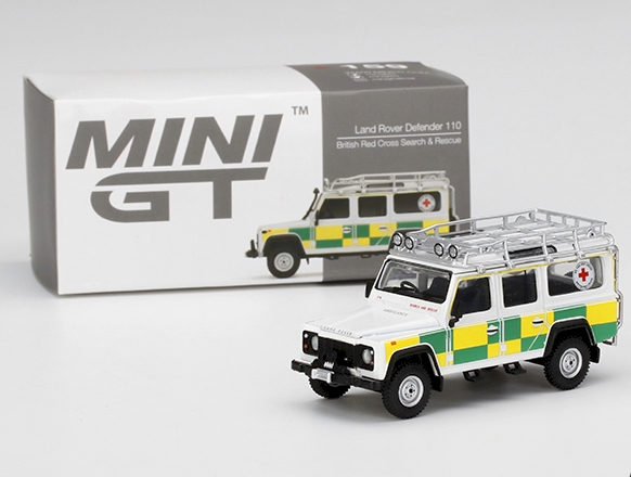 Truescale (TSM) Mini GT 159-MJ 1:64 Land Rover Defender 110 British Red Cross MIJO USA Exclusive