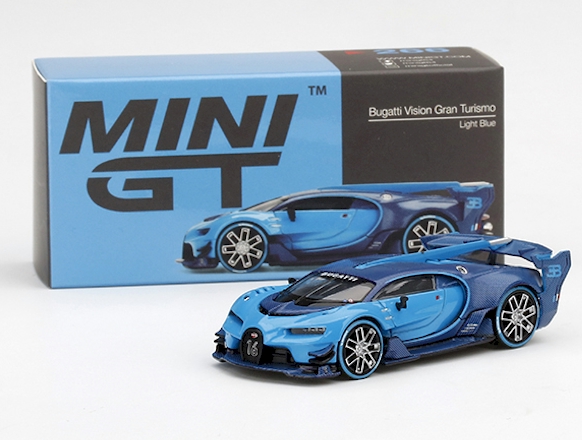 Truescale (TSM) Mini GT 266-L 1:64 Bugatti Vision Gran Turismo light blue