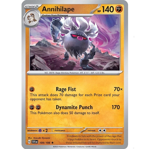 Pokémon 109/198 Annihilape - Non Holo Deck Exclusive - Base Set - Scarlet & Violet - 2023